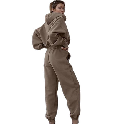 Hooded sweater casual suit