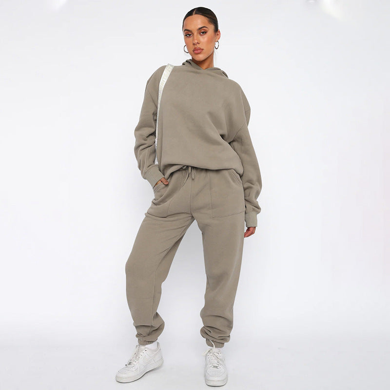 Hooded Long Sleeve Sweater Women's Clothing Fashion Casual Trousers Suit