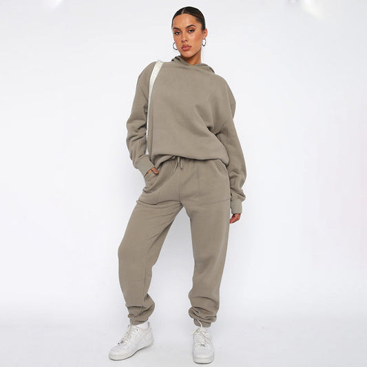 Hooded Long Sleeve Sweater Women's Clothing Fashion Casual Trousers Suit