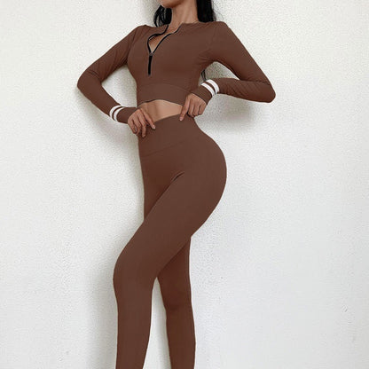 Yoga Clothing Suit Autumn And Winter Long-sleeved Sports Tight-fitting Outer Wear Running