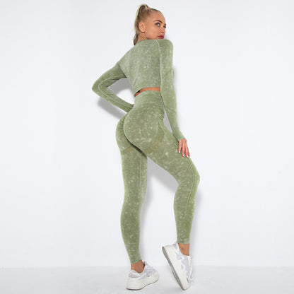 New Seamless Washable Smiley Yoga Suit