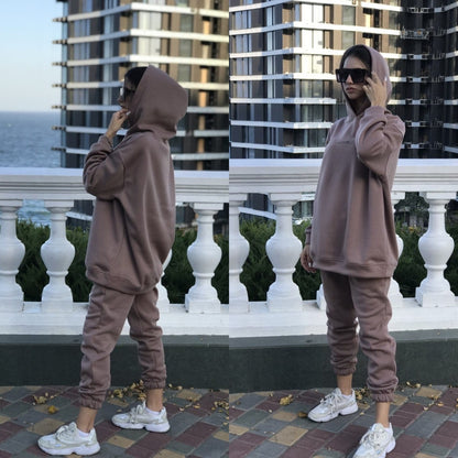 Hooded  Casual Sweater Suit