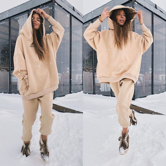 Hooded  Casual Sweater Suit