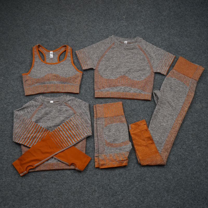 Five-piece Buttocks Elastic Sports Yoga Clothing Suit