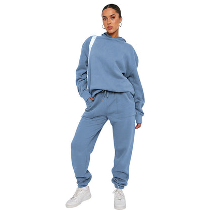Hooded Long Sleeve Sweater Women's Clothing Fashion Casual Trousers Suit