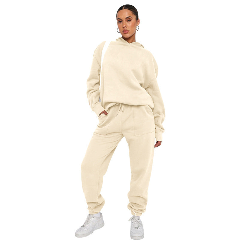 Hooded Long Sleeve Sweater Women's Clothing Fashion Casual Trousers Suit