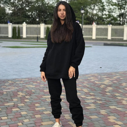 Hooded  Casual Sweater Suit